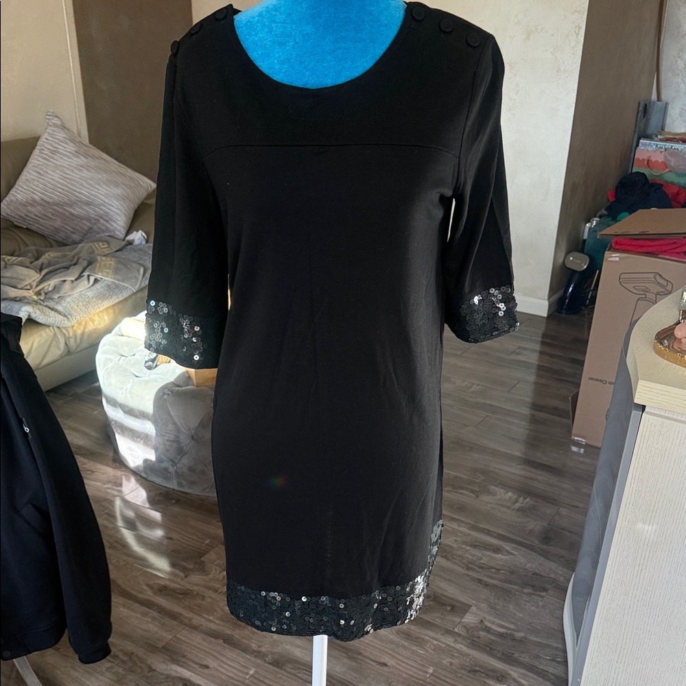 Juicy Couture Black Top with Sequin Trim